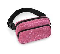 Sparkling Pink Glitter Fashion Fanny Pack, Belt Bag with Adjustable Strap And Zipper Pockets, Crossbody Bags for Traveling Casual Cycling Running Hiking
