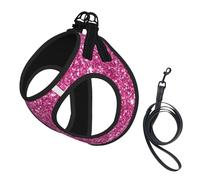 Sparkling Pink Glitter,Pet Harness,Adjustable Reflective Dog Harness,Pet Leash Vest,S