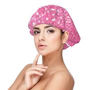 Sparkling Pink Glitter Printed,Adult's Satin Sleeping Cap - Women's Elastic Sleep Bonnet, Adjustable Overnight Hair Cover