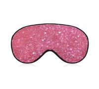 Sparkling Pink Glitter Sleep Mask for Women Men, Breathable Soft Sleeping Mask Adjustable Eye Cover Light Blocking Eye Masks for Travel, Home, Office, Nap, Flights