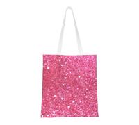 Sparkling Pink Glitter Tote Bag For Women,Canvas Shoulder Bags With Pockets Shopping Bag Cute Reusable Grocery Bags