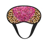 Sparkling Pink Hearts and Leopard Print, Full Eye Covers Light Blocking Eye Masks Blackout Sleep Eye Muffs