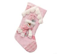 Sparkling Pink Sequins Plush Christmas Stockings for Storing Presents and Candies at Holiday Gatherings (Snowman)
