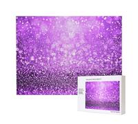 Sparkling Purple Glitter,500 Pieces Wooden Jigsaw Family Game Jigsaw Puzzles for Adults Teens Home Decor