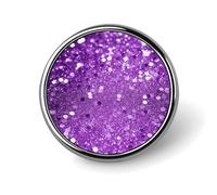 Sparkling Purple Glitter Badge Holder Personalized Metal Button Pin Fashion Round Badge with Pattern Pin DIY Button Badges Exquisite Brooch Crafts Gift Clothes Decorative Pins