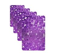 Sparkling Purple Glitter Car Air Fresheners Cards 4 Pcs Hanging Fragrance Scented Cards Long-Lasting Car Aromatherapy Tablets for Wardrobe Bathroom Car Interior Mirror Pendant Gifts