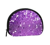 Sparkling Purple Glitter Coin Purse Personalized Coin Bag for Women Men Change Purse Small Wallets with Zipper Mini Shell Coin Pouch Outdoor Shopping Change Storage Bag Handbags Gifts