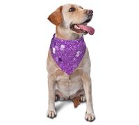 Sparkling Purple Glitter Dog Bandana Pet Scarf Accessories for Small Medium Dogs Cats Photo Prop, Triangle Pet Bandanas Adjustable Puppy Bib Washable Dog Kerchief Puppy Neckerchief