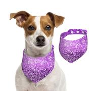Sparkling Purple Glitter,Dog Bandanas Cotton Pet Scarf Adjustable Bibs for Pet,M