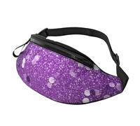 Sparkling Purple Glitter Fanny Pack for Men Women Crossbody Waist Bag Waterproof Sports Belt Bag Outdoor Hip Pack