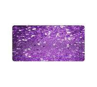 Sparkling Purple Glitter Mouse Pad Non-Slip Large,Desk Mat Easy Clean 23.6" X 11.8",Desk Pad for Mouse, Writing Desk, Office, Home, Laptop