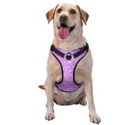 Sparkling Purple Glitter,Pet Harness,Adjustable Reflective Dog Harness,Pet Leash Vest,L