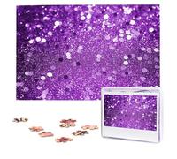Sparkling Purple Glitter Puzzles 1000 Pieces Personalized Jigsaw Puzzles Photos Puzzle for Adults Challenging Picture Puzzle with storage bag Puzzles for Men Women Home Decor (10.2" x 15")
