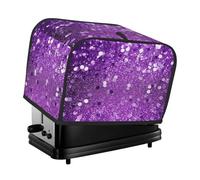 Sparkling Purple Glitter Toaster Cover 2 Slice Kitchen Small Appliance Covers with Handle Universal Size Microwave Oven Dustproof Cover with Pockets Bread Machine Cover Women Gift