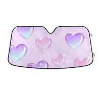 Sparkling Purple Love Pattern Car Windscreen Sun Shade Block UV Rays Windshield Sunshade, M