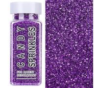Sparkling Purple Sanding Sugar - 130g, Edible Sugar Crystals, Sprinkles Cake Decorations for Cookies, Cakes, Ice Cream & Cupcakes, Ideal for Birthday, Wedding & Party Baking