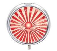 Sparkling Red Stripes Pill Box Medicine Pill Organizer 3 Compartment Daily Pill Case Small Pill Container Round Pill Holder Travel Pill Box Metal Pill Case for Purse Pocket