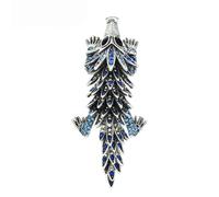Sparkling Rhinestone Brooches Alloy Pangolin Brooch Retro Animal Clothing Pin With Wagging Tail Suit Coat Accessory Silver
