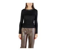 Sparkling Rhinestone Long Sleeve Knit Top - female - ONLY - Round-neck Knitwear - Black - S - Knitwear S