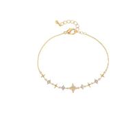 Sparkling Rhinestone Starburst Bracelet Dainty Adjustable Chain Stackable Crystal Lucky Celestial Stars beads Bracelets Fashion Jewelry Birthday Gifts for Women Wife Girlfriend Mom, One Size, Copper