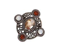 Sparkling Rhinestones Bowknot Heart Oval Brooch Pin Retro Design Lightweight Badge Pin For Dresses Coats And Suits Elegant Bowknot Heart Oval Brooch For Dresses