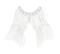 Sparkling Rhinestones Crystal Tassels Shoulder Necklace Adjustable Body Chain Adornment for Parties Event Bridal Crystal Shoulder Jewelry