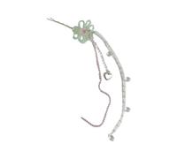 Sparkling Rhinestones Floral Hairpin Tassels Accent Sturdy Metal Hair Clip Accessory for Special Occasion Styling Premium Metallic Hair Clip Rhinestones Decorated Tassels Wedding Gift