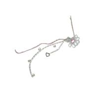 Sparkling Rhinestones Floral Hairpin Tassels Accent Sturdy Metal Hair Clip Accessory for Special Occasion Styling Premium Metallic Hair Clip Rhinestones Decorated Tassels Wedding Gift