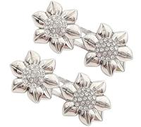Sparkling Rhinestones Flower Adjustable Waistband Pin Button For Pants Not Sew Alloy Design Fashionable Snap On Waist Cincher Clasp
