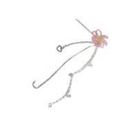 Sparkling Rhinestones Flower Barrette Dangling Beaded Fringe Stainless Steel Hair Jewelry Crystal Tassels Hairpin