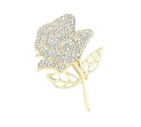 Sparkling Rhinestones Rose Brooches Alloy Pins Elegant Brooch Alloy Texture Statement Brooch For Special Occasions Rose Pin