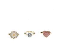 Sparkling ring on heart card for kids Rex London (x3) Jaune 1,4 cm