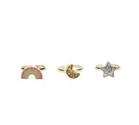Sparkling ring on star card for children Rex London (x3) Argenté 1,4 cm