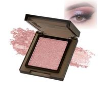Sparkling Rose Gold Shimmer Eyeshadow Single Pan Compact - Magnetic Closure Square Case With Mirror For Evening Glamour Party Makeup Long-Wearing Blendable Powder Formula Makeup