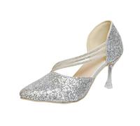 Sparkling Sandals For Women Uk - High Heel Sandals For Women Closed Toe Stiletto Sandal With Transparent High Heel For Wedding And Party Social Performance Dance Fashionable Elegant Dance Sandal