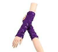 Sparkling Scales Print Fingerless Arm Warmers for Women - Glamorous Party Wear Long Sleeve Fingerless Gloves Ideal for Festive Occasions Dance Evening