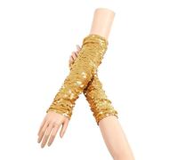 Sparkling Scales Print Fingerless Arm Warmers for Women - Glamorous Party Wear Long Sleeve Fingerless Gloves Ideal for Festive Occasions Dance Evening