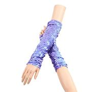 Sparkling Scales Print Fingerless Arm Warmers for Women - Glamorous Party Wear Long Sleeve Fingerless Gloves Ideal for Festive Occasions Dance Evening