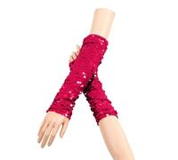Sparkling Scales Print Fingerless Arm Warmers for Women - Glamorous Party Wear Long Sleeve Fingerless Gloves Ideal for Festive Occasions Dance Evening