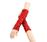Sparkling Scales Print Fingerless Arm Warmers for Women - Glamorous Party Wear Long Sleeve Fingerless Gloves Ideal for Festive Occasions Dance Evening