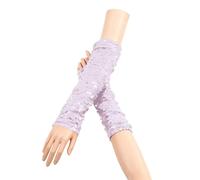 Sparkling Scales Print Fingerless Arm Warmers for Women - Glamorous Party Wear Long Sleeve Fingerless Gloves Ideal for Festive Occasions Dance Evening