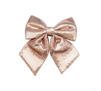 Sparkling Sequin Bow Ornament for Holiday and Christmas Tree Decoration with Foam Cotton Backing for Easy Use (Sparkling Gold 25 * 20)