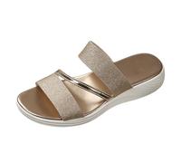 Sparkling Sequined Flip Flops for Women Comfortable Plus Size Sporty Beach Sandals High Export Quality Summer Footwear (Gold, 5)