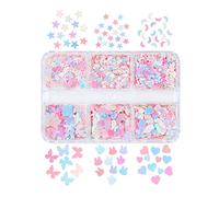 Sparkling Sequins Mix Nail Art Mix Heart Star Sequin UV Gel Polish Sparkling Powder Charm Glitter Flakes Nail Sequins Mixed Shape