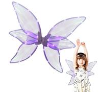 Sparkling Sheer Wings - LED Light up Wings - Fairy Godmother Costume for Halloween Cosplay Holiday Party, Halloween with Lights for Kids Girls Women