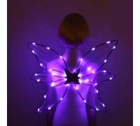 Sparkling Sheer Wings, Wings Light up LED - Fairy Godmother Costume Halloween, Lights Cosplay for Halloween Cosplay Holiday Party, Kids Butterfly