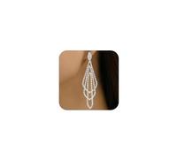Sparkling Silver Crystal Dangle Earrings Trendy Statement Cubic Zirconia Drop Dangle Earrings Long Rhinestone Tassel Party Prom Year Jewelry Gift, One Size, Metal, No Gemstones