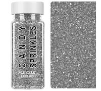 Sparkling Silver Sanding Sugar - 130g, Edible Sugar Crystals, Sprinkles Cake Decorations for Cookies, Cakes, Ice Cream & Cupcakes, Ideal for Birthday, Wedding & Party Baking