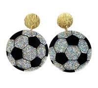 Sparkling Sport Ball Baseball Basketball Volleyball Rugby Earrings for Women Shining Gift for Sport Lover, 1, Zinc Alloy and ACRYLIC, No Gemstone