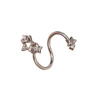 Sparkling Stars Designs Stainless Steel Earrings Removable Ear Cuff Jewelry Minimalist Star Cuffs For Sensitive Ears Dainty Star Studs Sophisticated